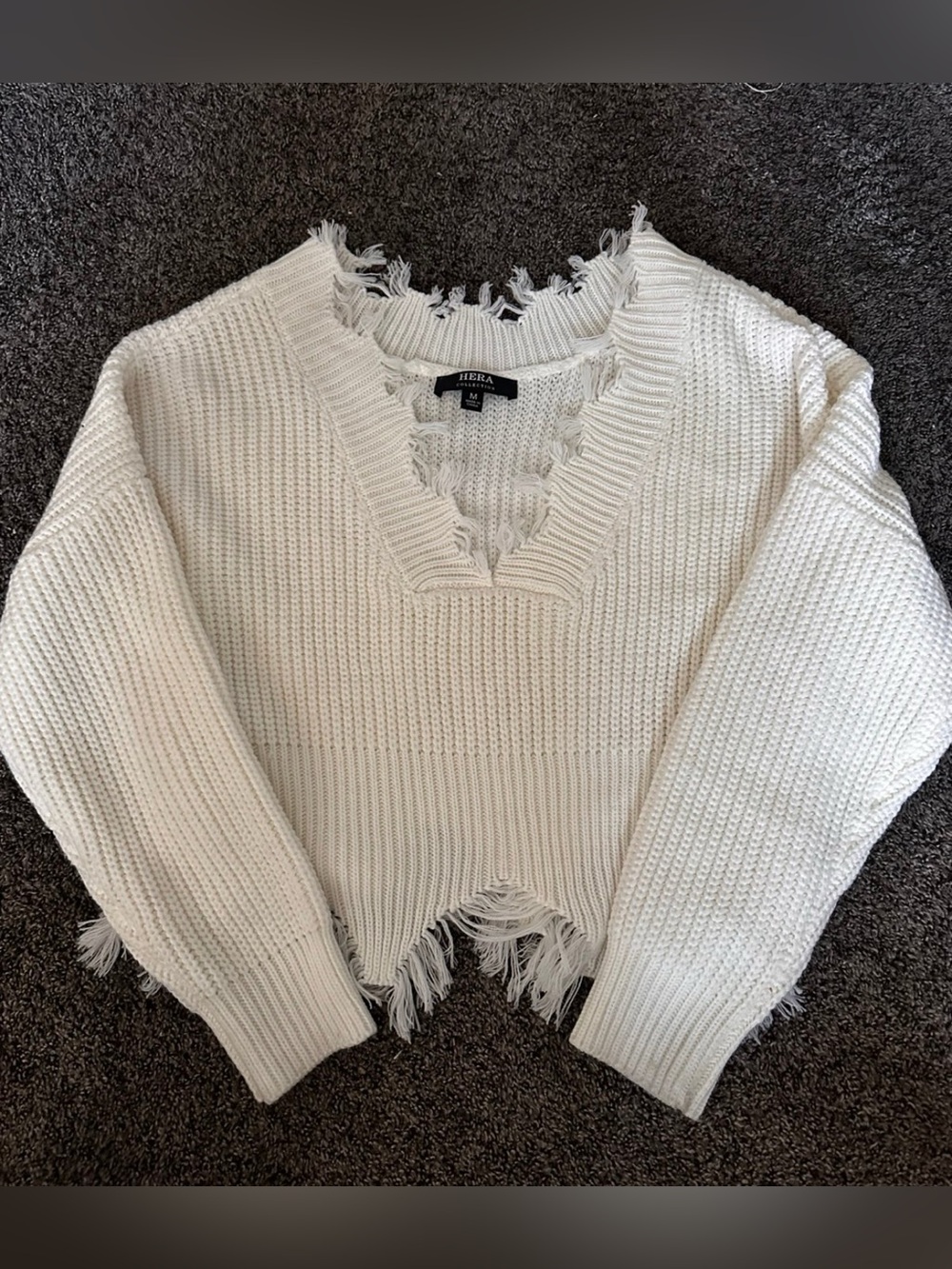 Women White Sweater Shirt Size Medium 0076